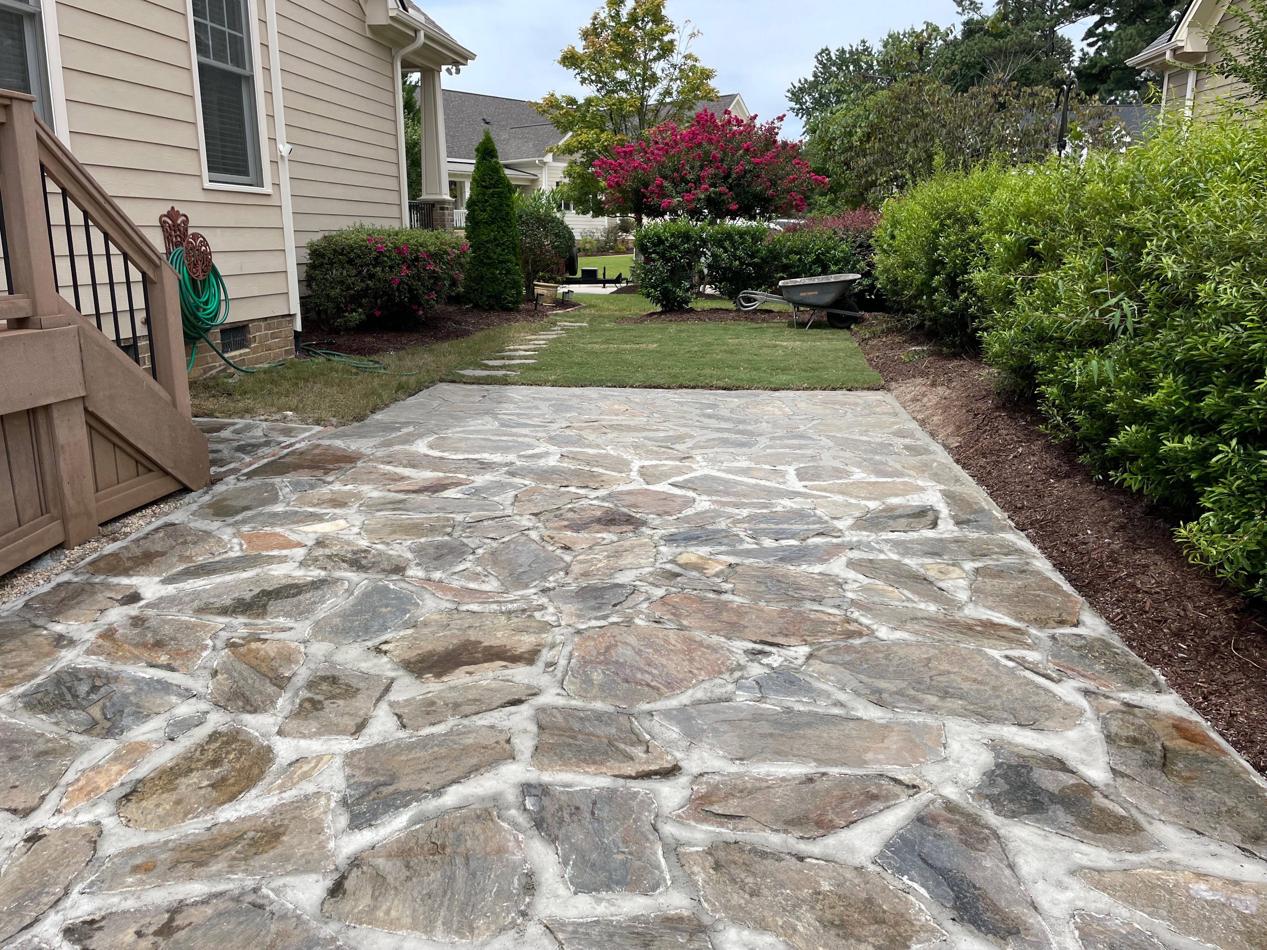 Custom stone patio design and installation in Raleigh NC